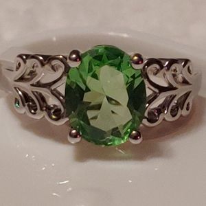 SZ 7 AAAA 4 ctw Green Amethyst Ring 925